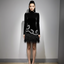 black rhinestone A line dress styled for cocktail wear