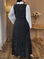 Plus-Size Polka Dot Maxi Dress