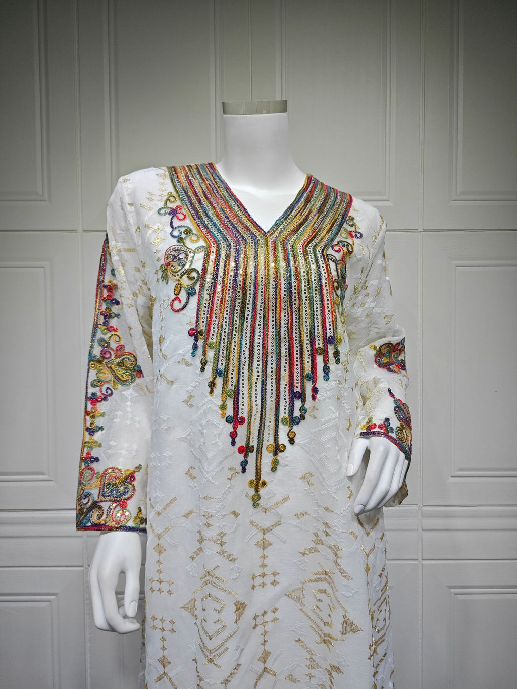 Embroidered Applique Maxi Dress