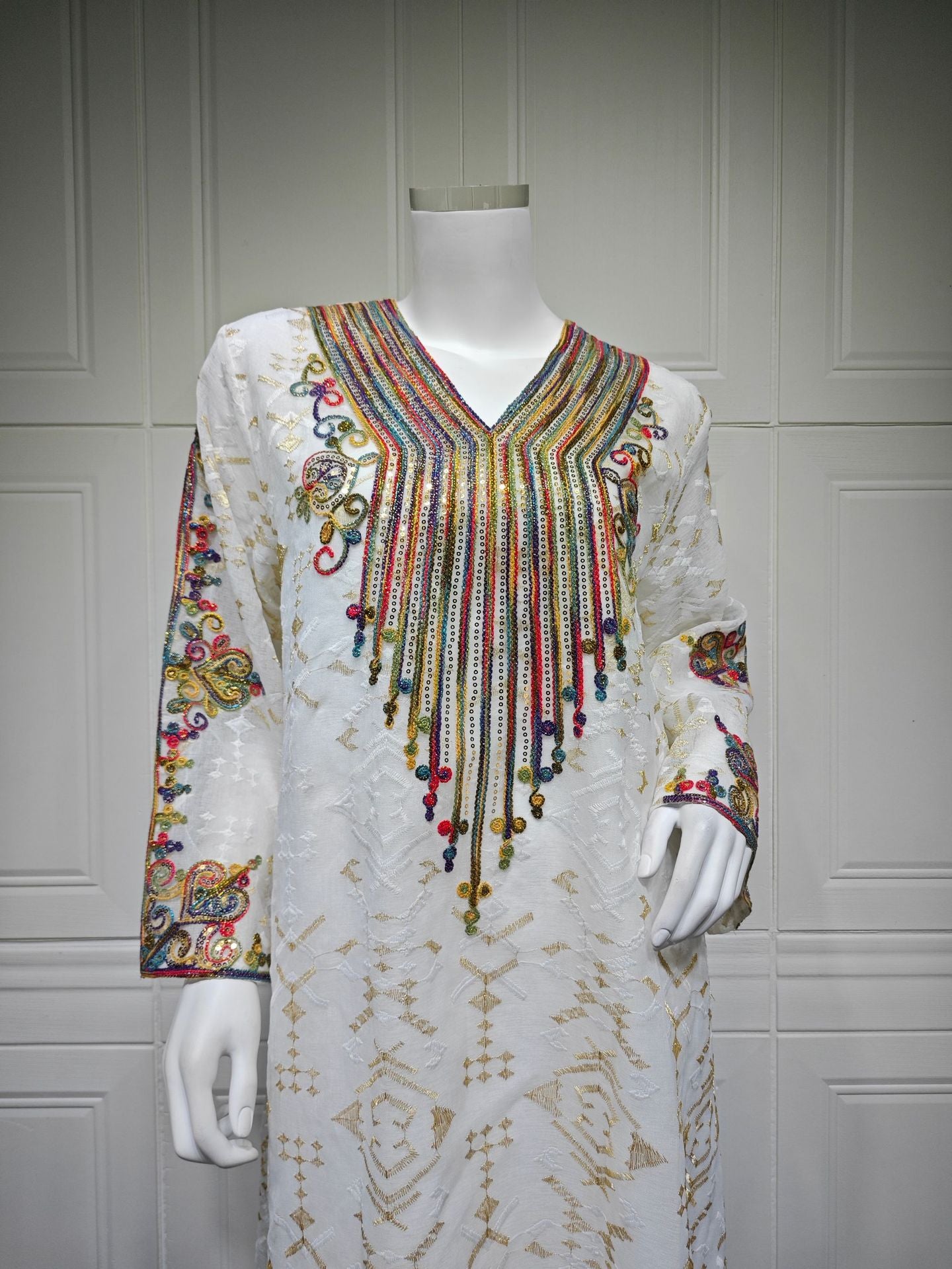 Embroidered Applique Maxi Dress