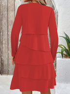 Pleated Cake Midi Dress
