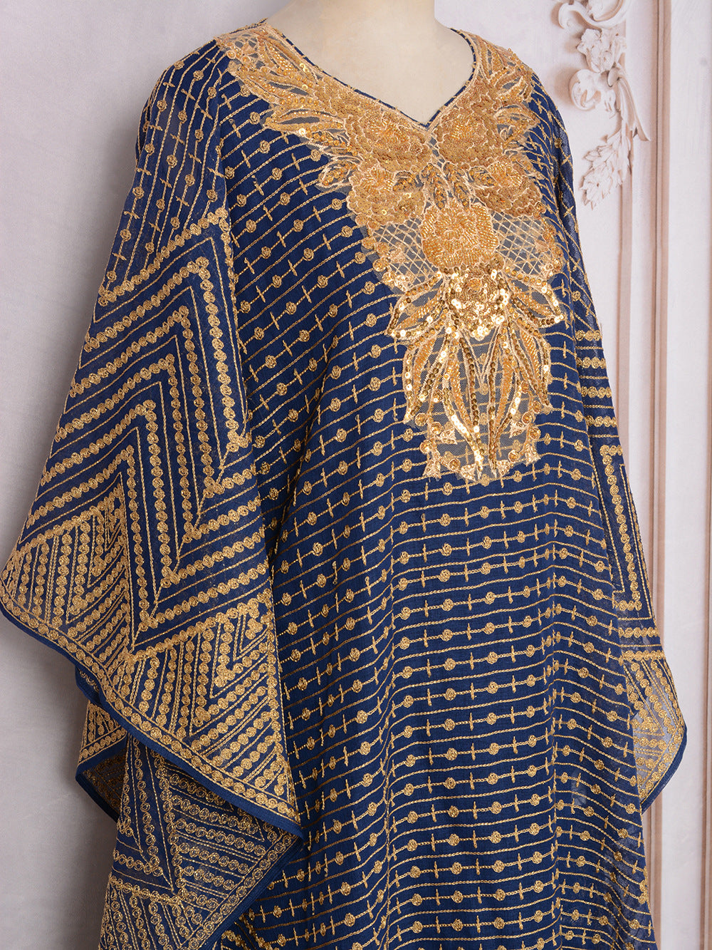 Embroidered Beaded Two-Piece Maxi Dress