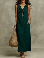 Halter V-Neck Maxi Dress
