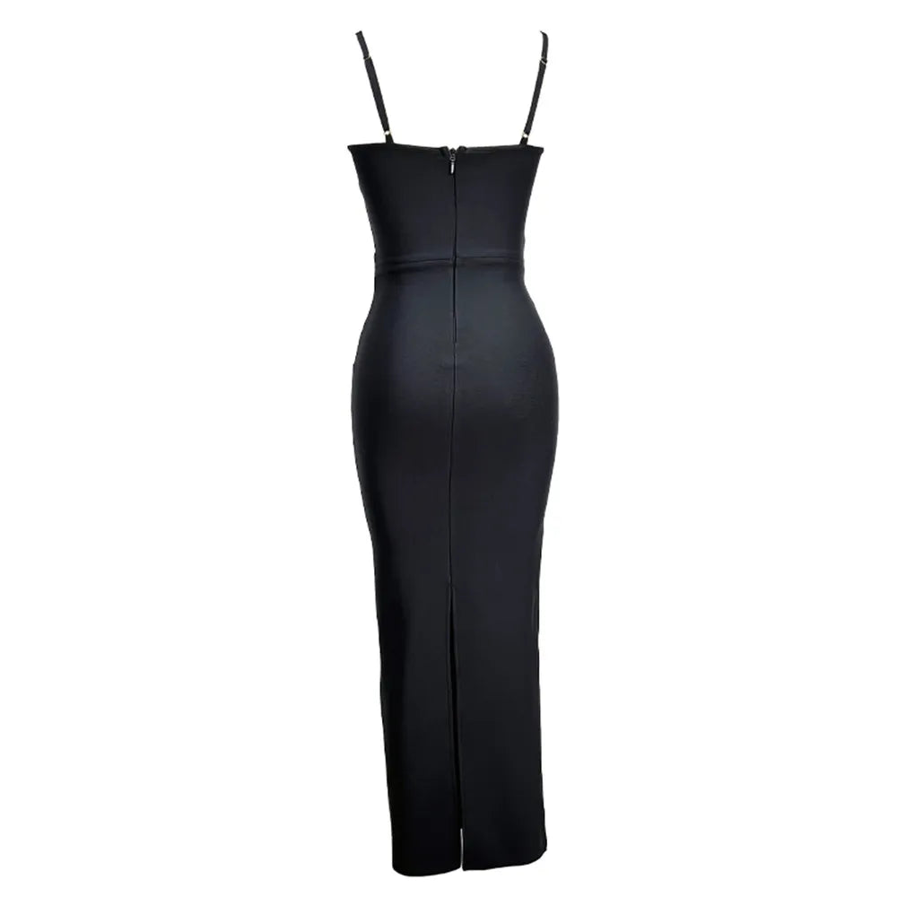 Embroidered Butterfly Bead Chain Maxi Dress for Women