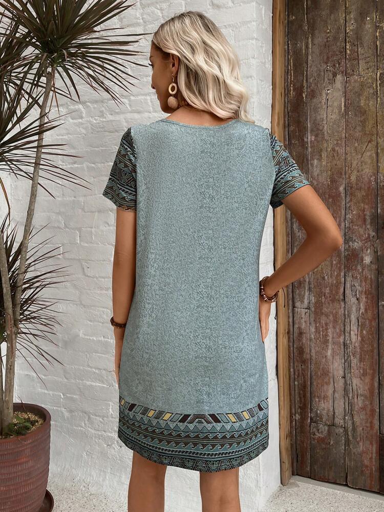 Geometric Print Mini Dress