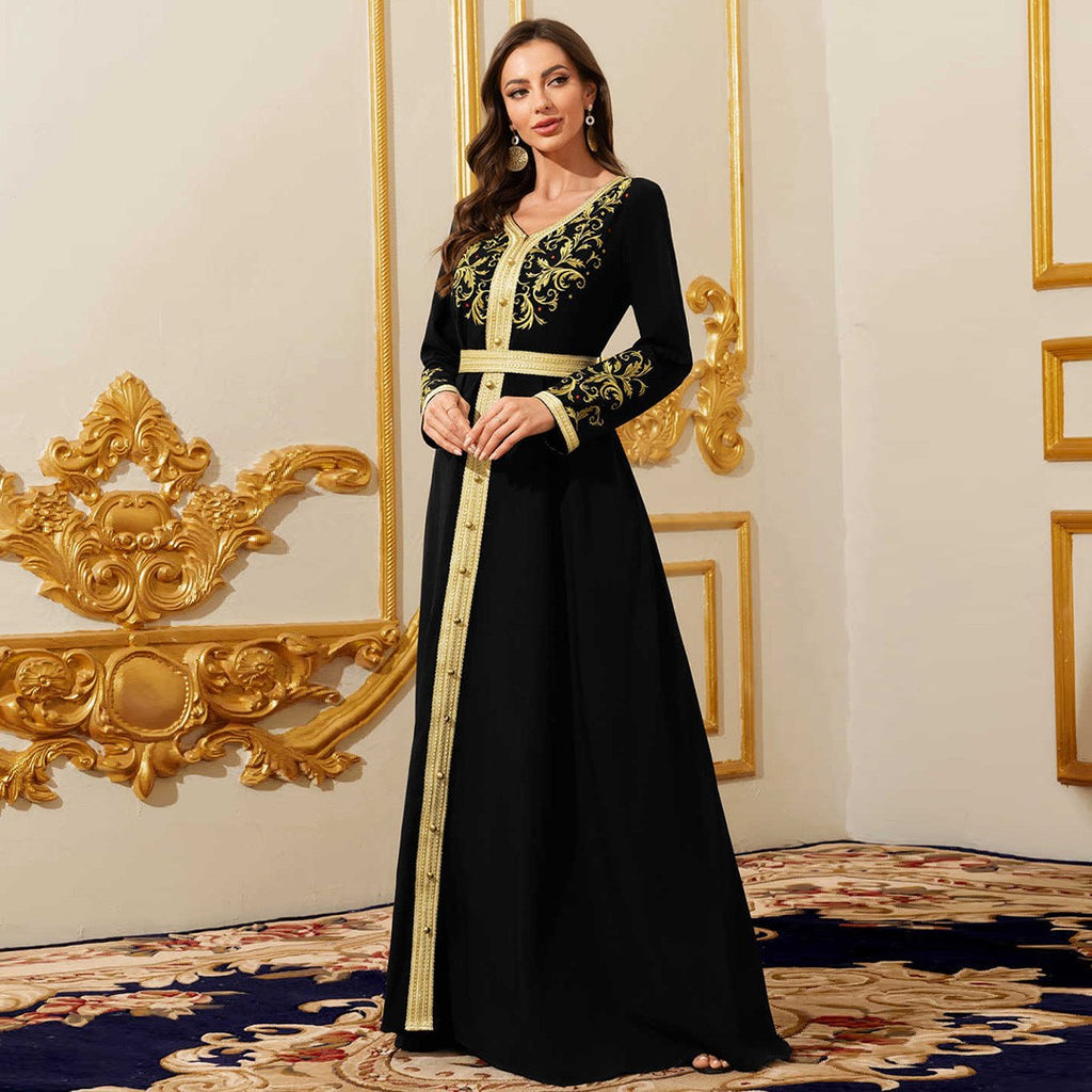 Black Embroidered Maxi Dress