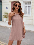 Eyelet sleeveless mini dress, feminine summer dress by Vilmere