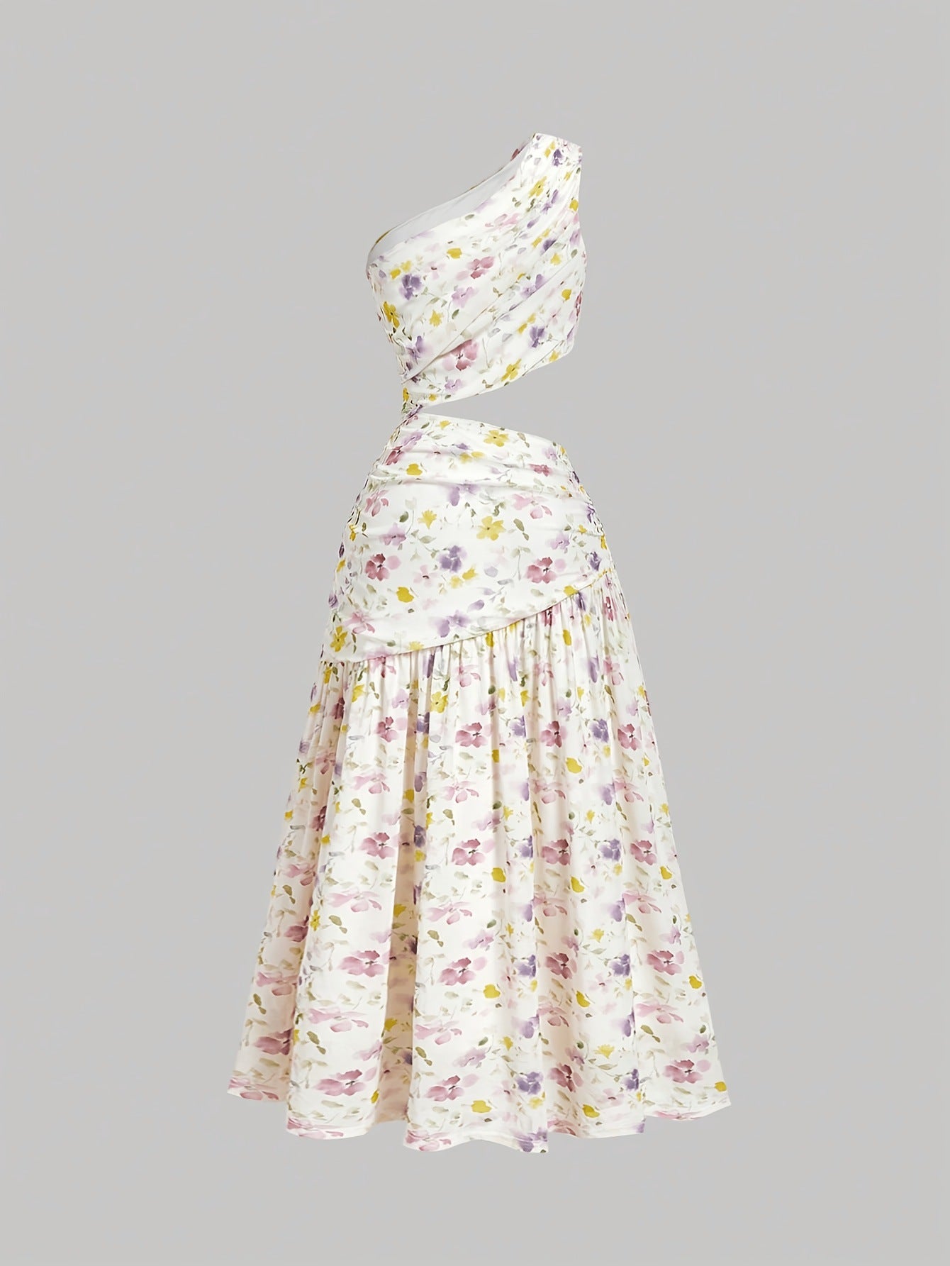 Floral One-Shoulder Maxi Dress