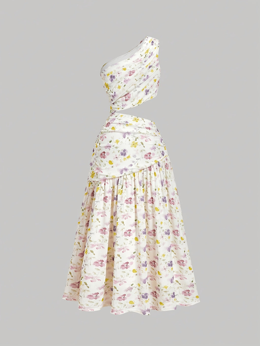Floral One-Shoulder Maxi Dress
