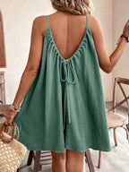 Backless Tie-Back Midi Dress