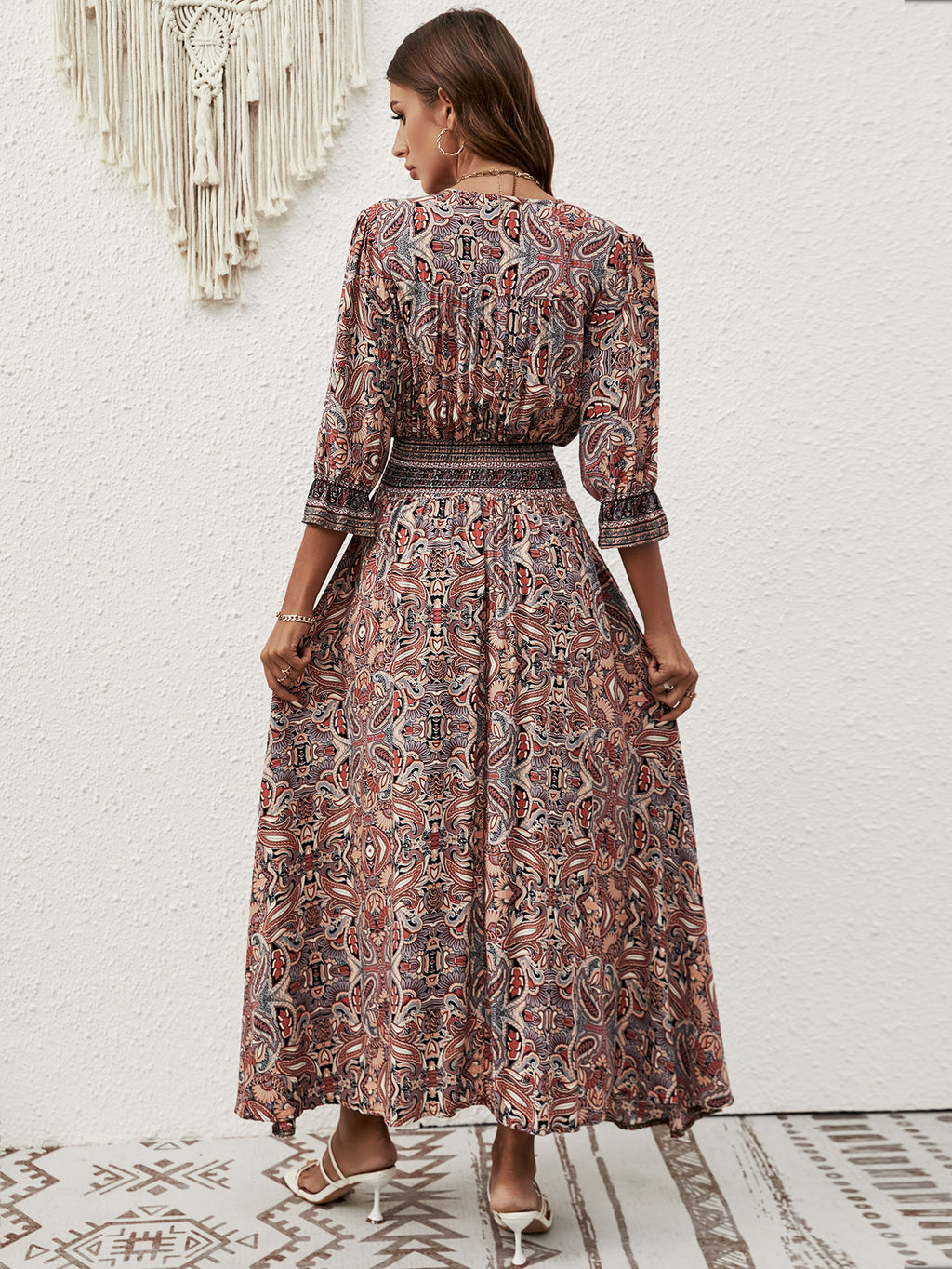 Printed A-Line Maxi Dress
