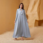 V-Neck Long-Sleeve Maxi Dress