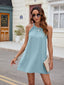 Eyelet sleeveless mini dress, feminine summer dress by Vilmere