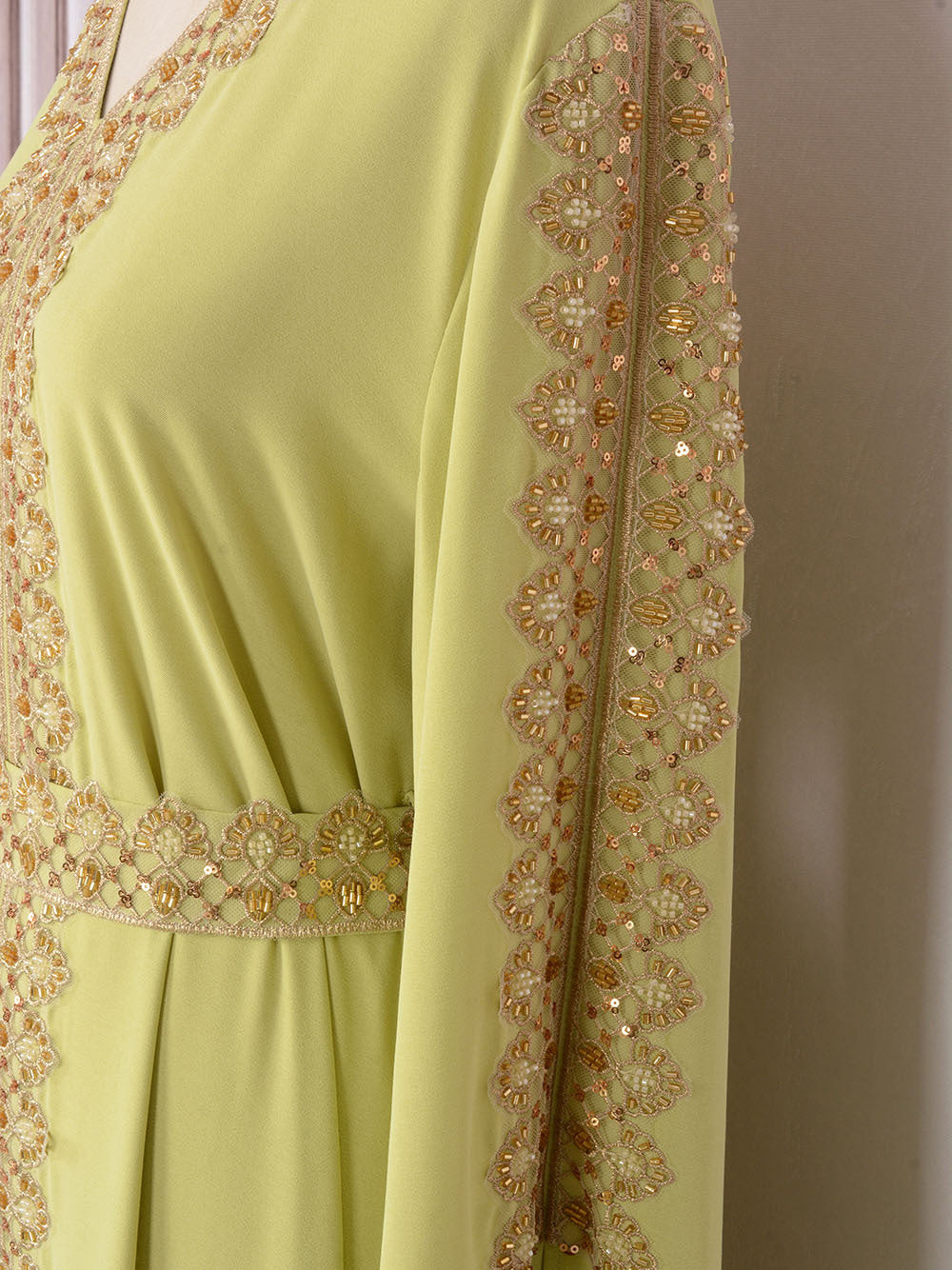 V-Neck Long-Sleeve Maxi Dress