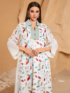 Beaded Embroidered Robe Maxi Dress