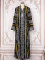 Embroidered Tassel Long-Sleeve Maxi Dress