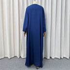 Navy Satin Cape Maxi Dress, Batwing