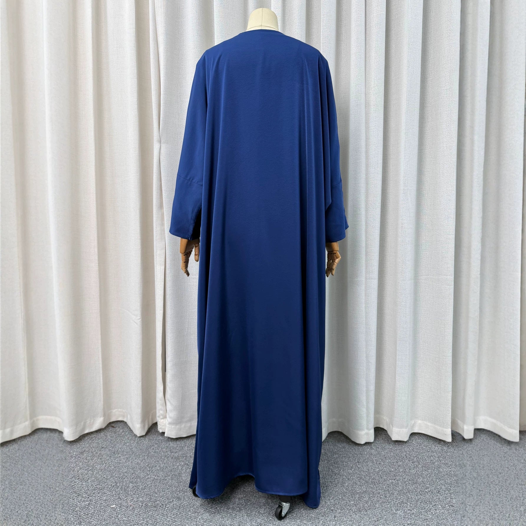 Navy Satin Cape Maxi Dress, Batwing