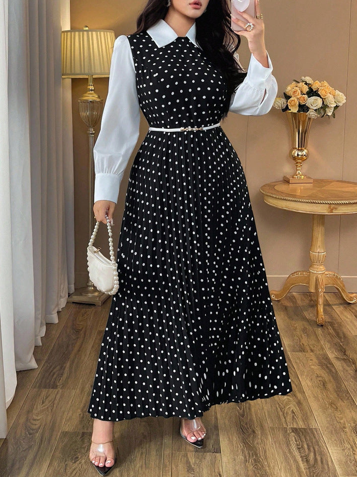 Plus-Size Polka Dot Maxi Dress