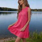 Polka Dot A-Line Plus-Size Midi Dress for Women