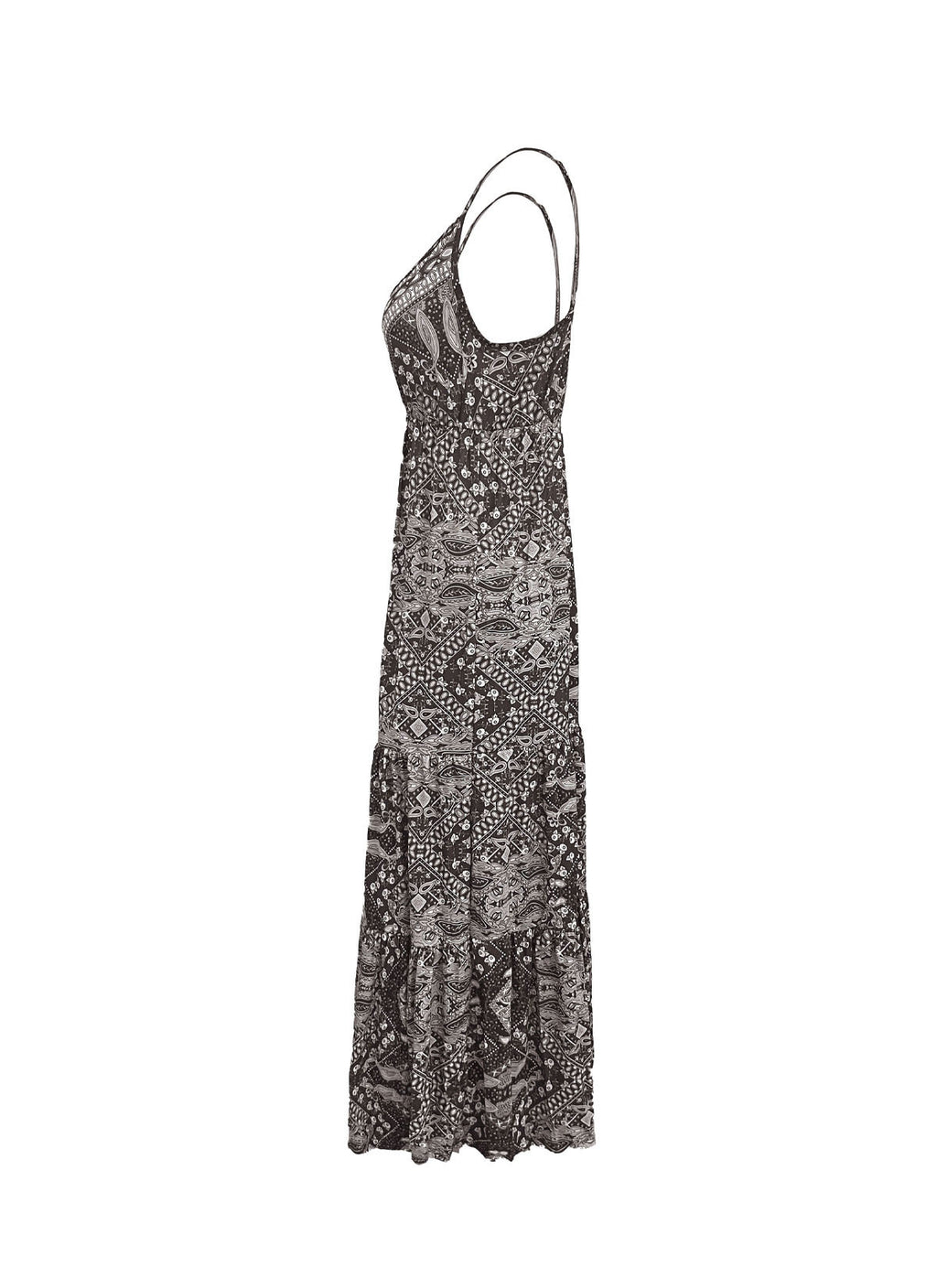 Floral Print V-Neck Maxi Dress