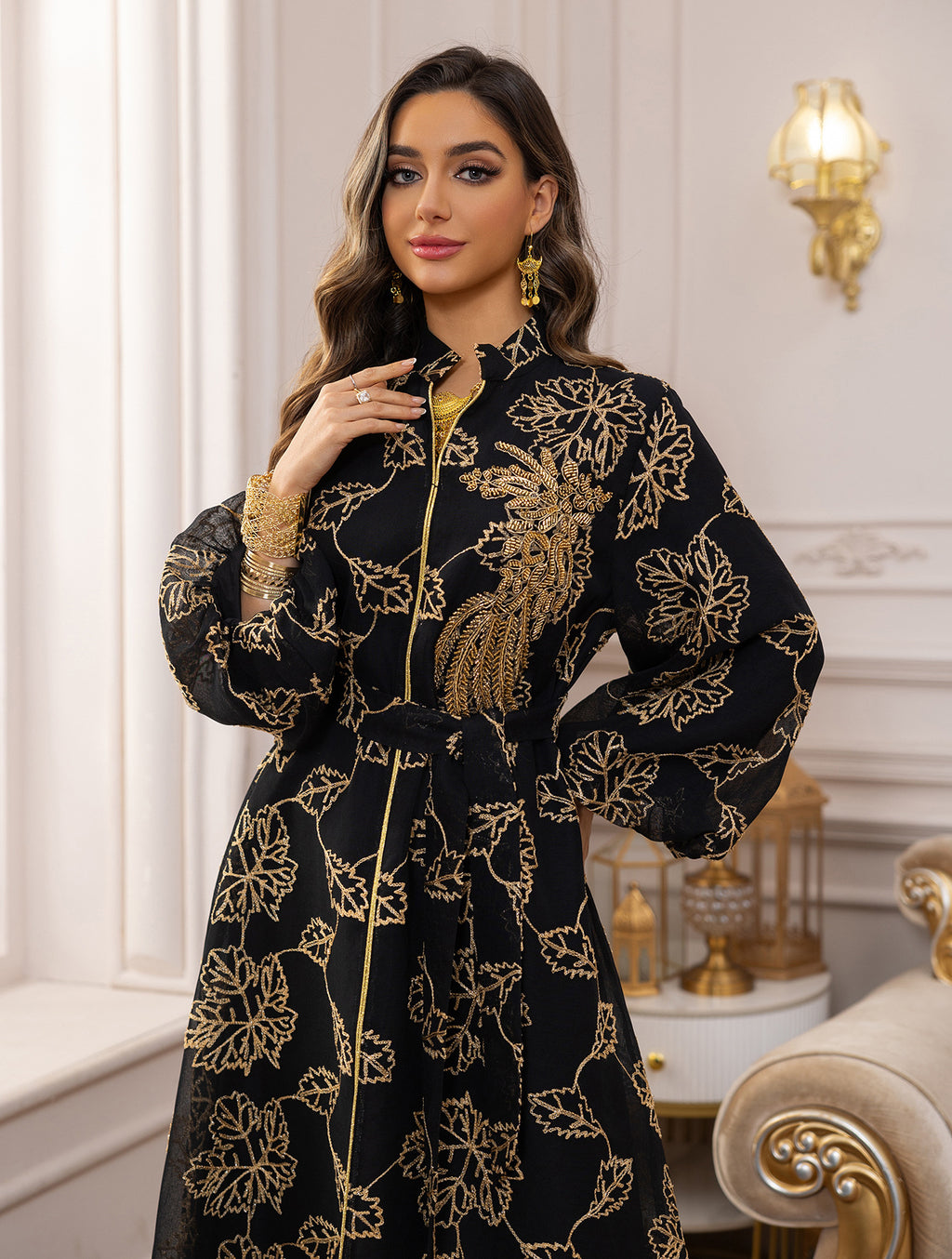 Embroidered Jalabiya Evening Gown