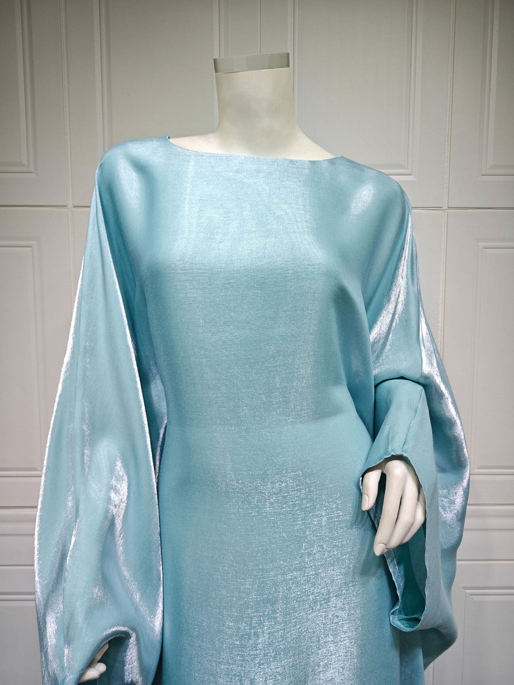 Shiny Satin Belted Maxi Dress