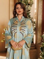 Embroidered V-Neck Maxi Dress
