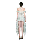 Irregular Fringe Flared Strap Maxi Dress for Women, High Waist