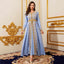 Lace V-Neck Long-Sleeve Maxi Dress