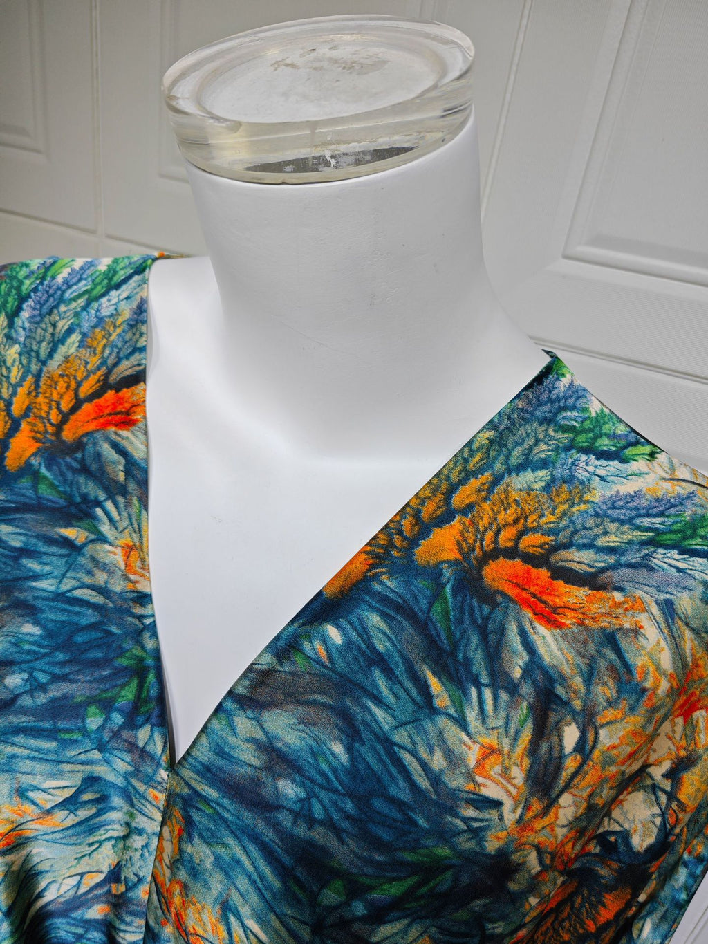 Printed Crew-Neck Maxi Dress