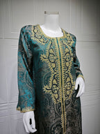 Lace-Up Kaftan Maxi Dress