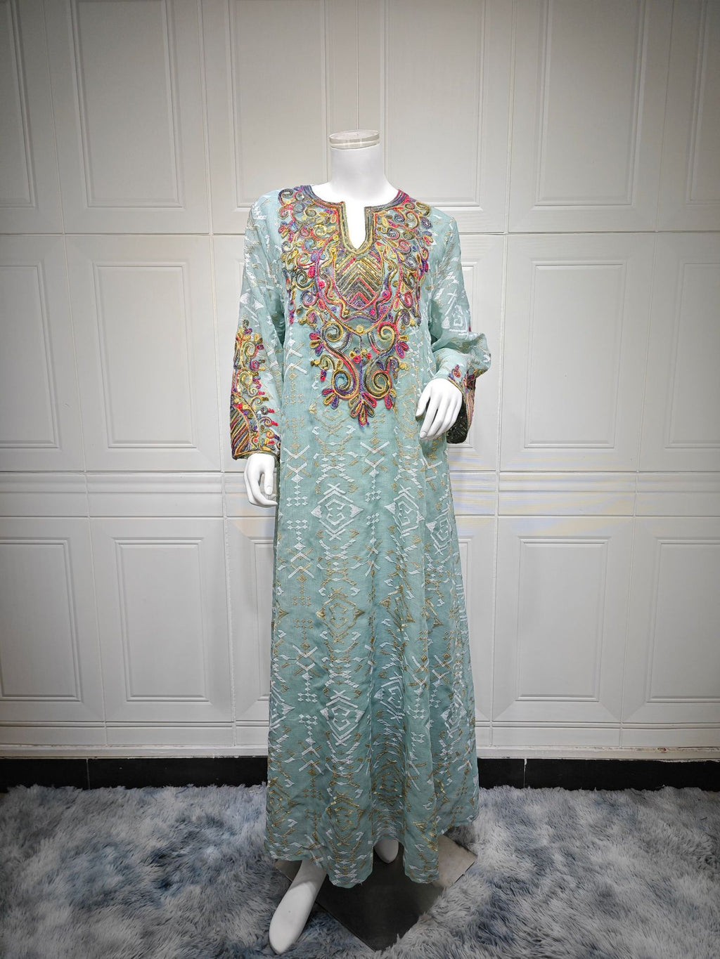 Mesh Patchwork Maxi Dress