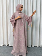 Long-Sleeve Embroidered Floral Maxi Dress