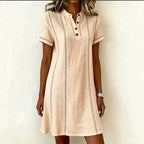Button-Up Collared Midi Dress