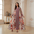 Ethnic Print V-Neck Maxi Dress