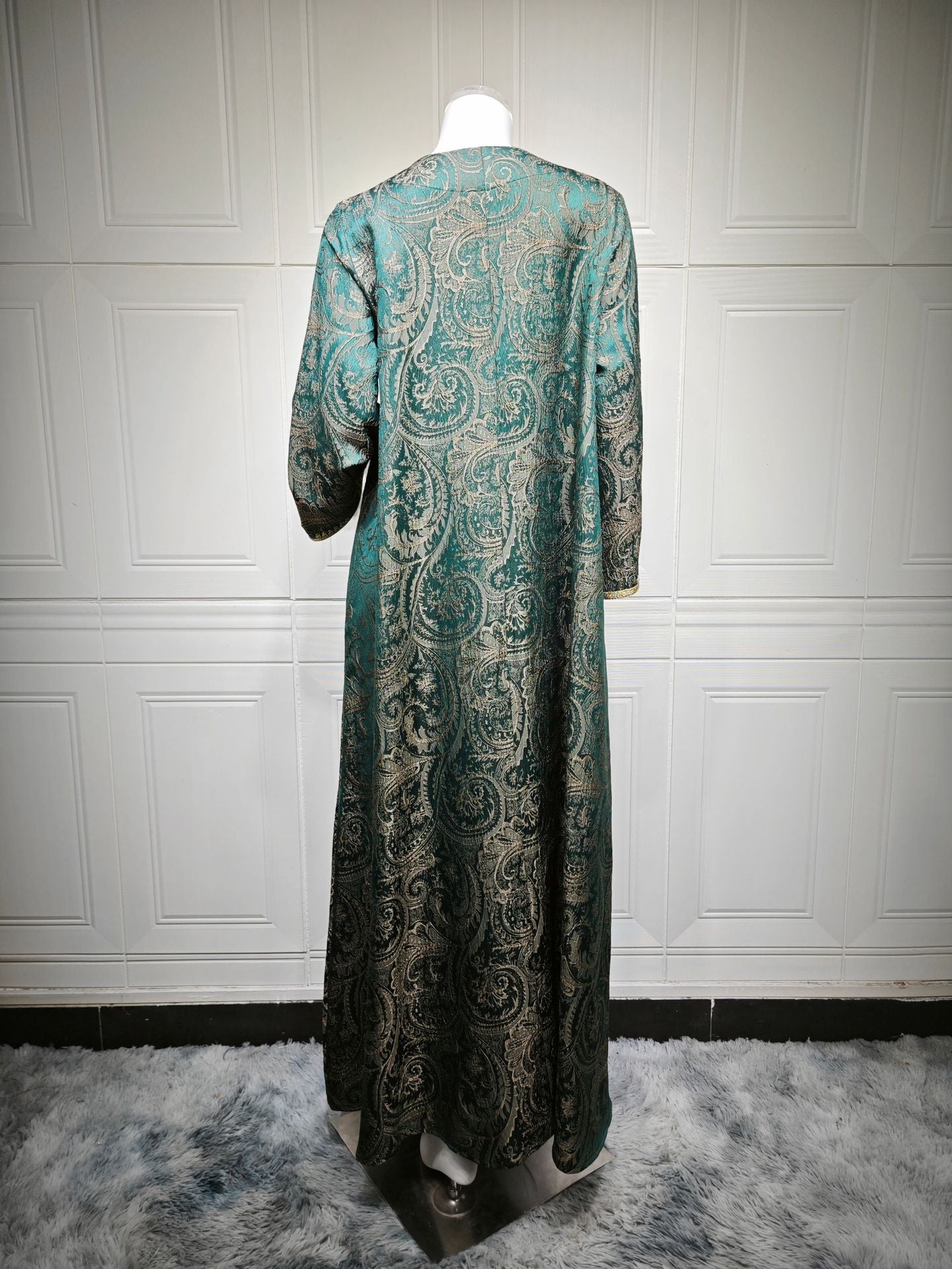 Lace-Up Kaftan Maxi Dress