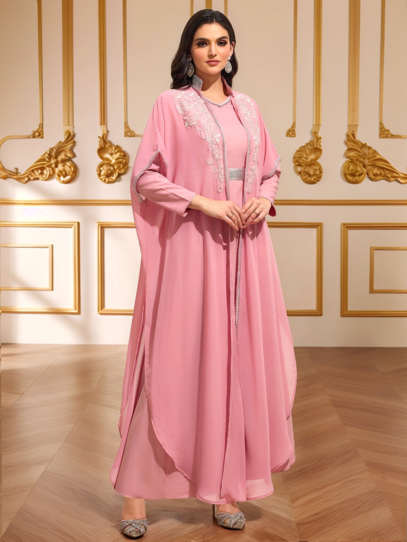 Pink Sequin Maxi Dress