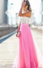 Lace Patchwork Sleeveless Maxi Dress for Women, Round Neck