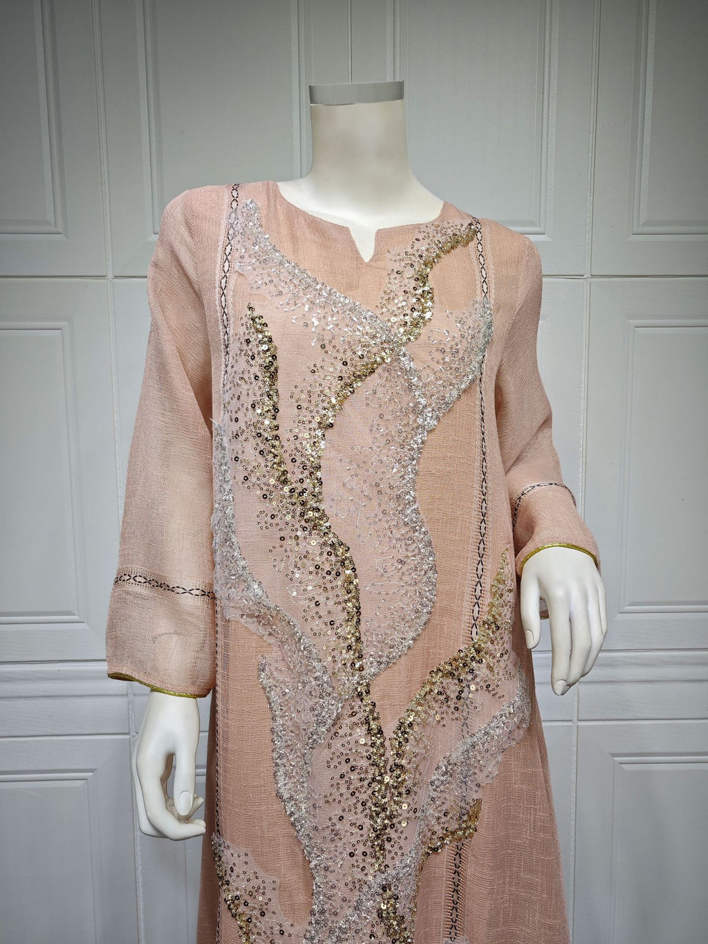 Sequin Mesh Maxi Dress