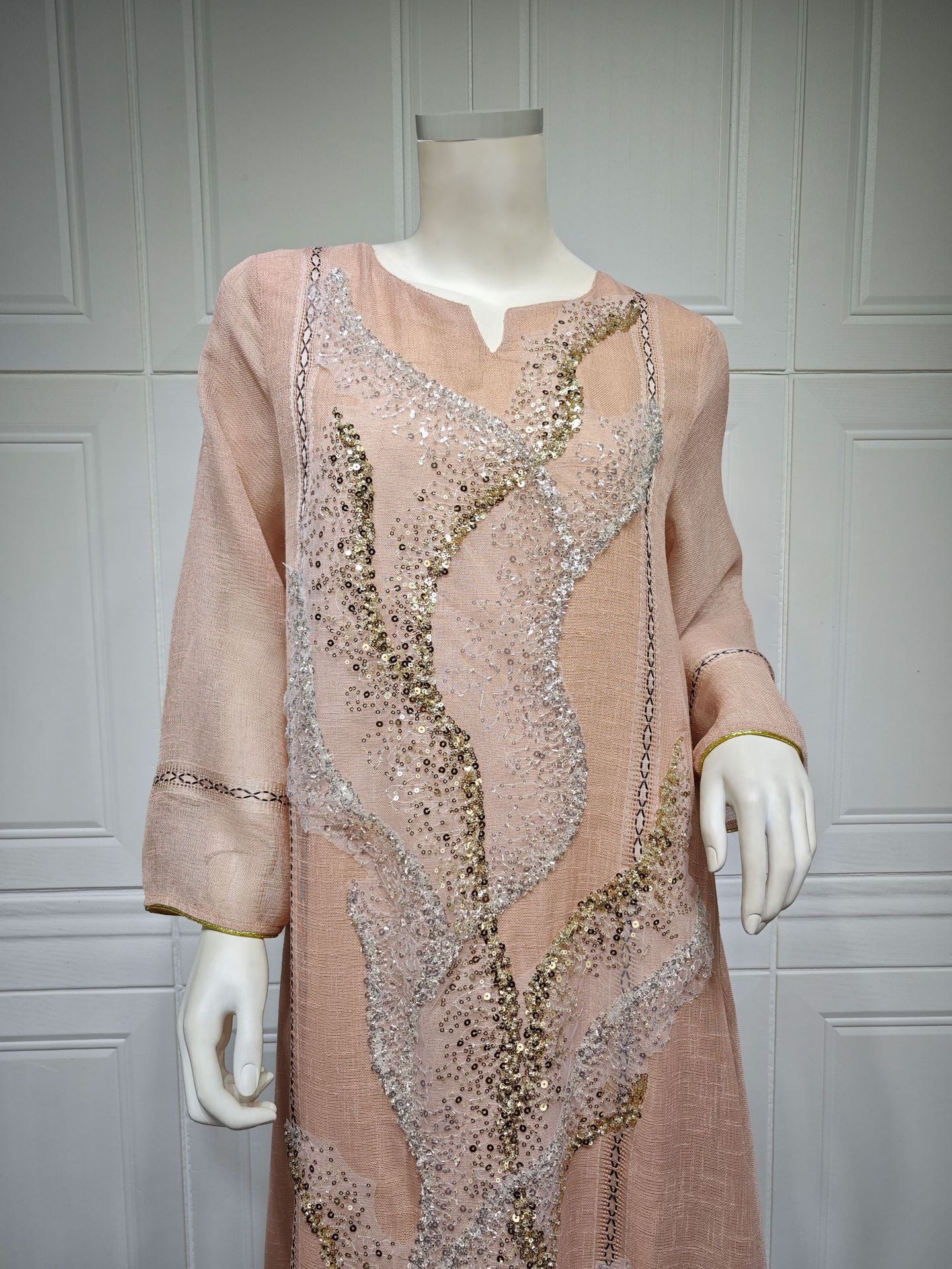 Sequin Mesh Maxi Dress