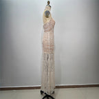 Halter Rhinestone Bodycon Maxi Dress for Women