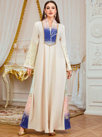 Floral Ethnic Long-Sleeve Maxi Dress