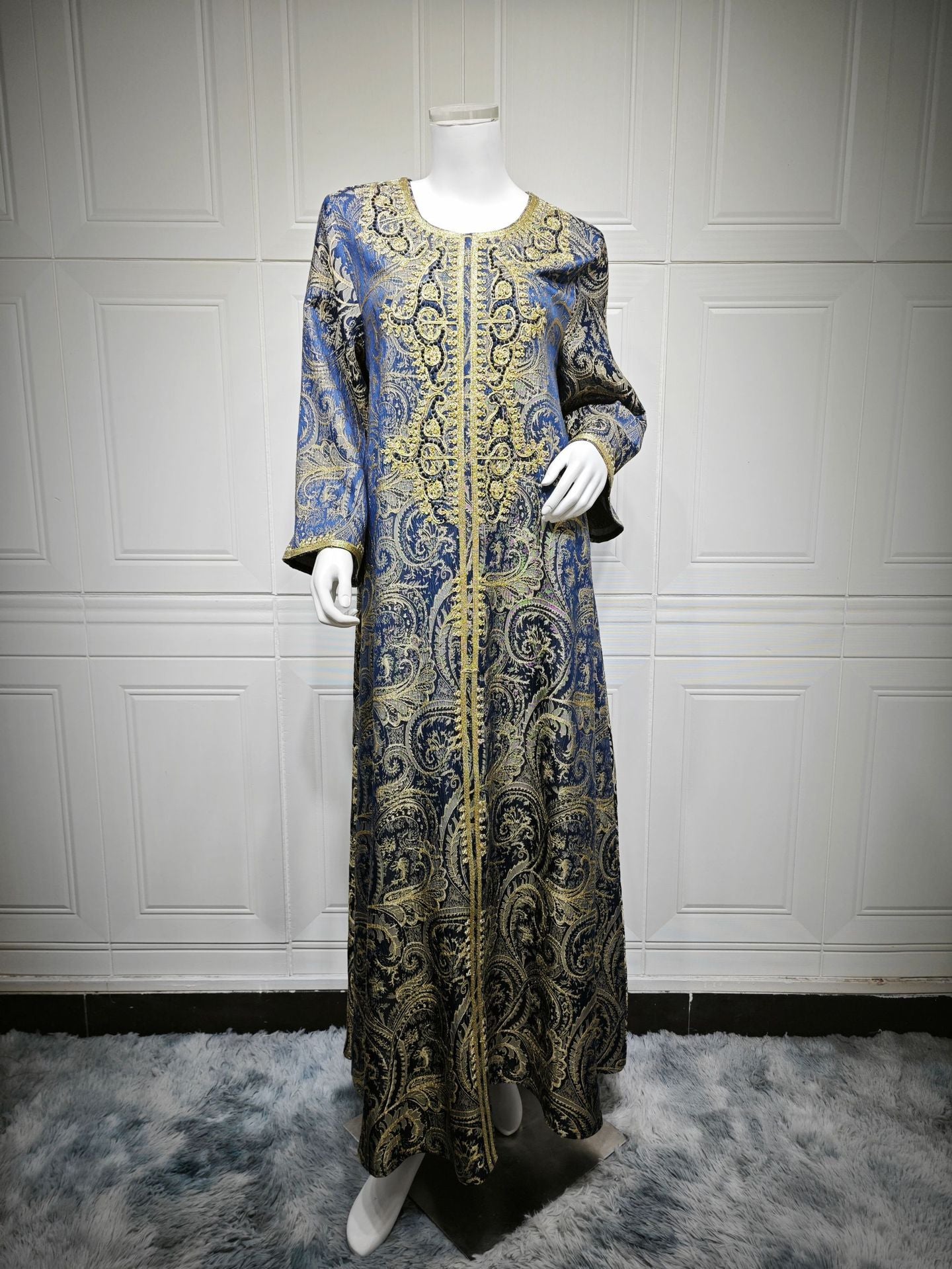 Lace-Up Kaftan Maxi Dress