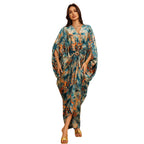 Printed Loose Crew-Neck Maxi Dress