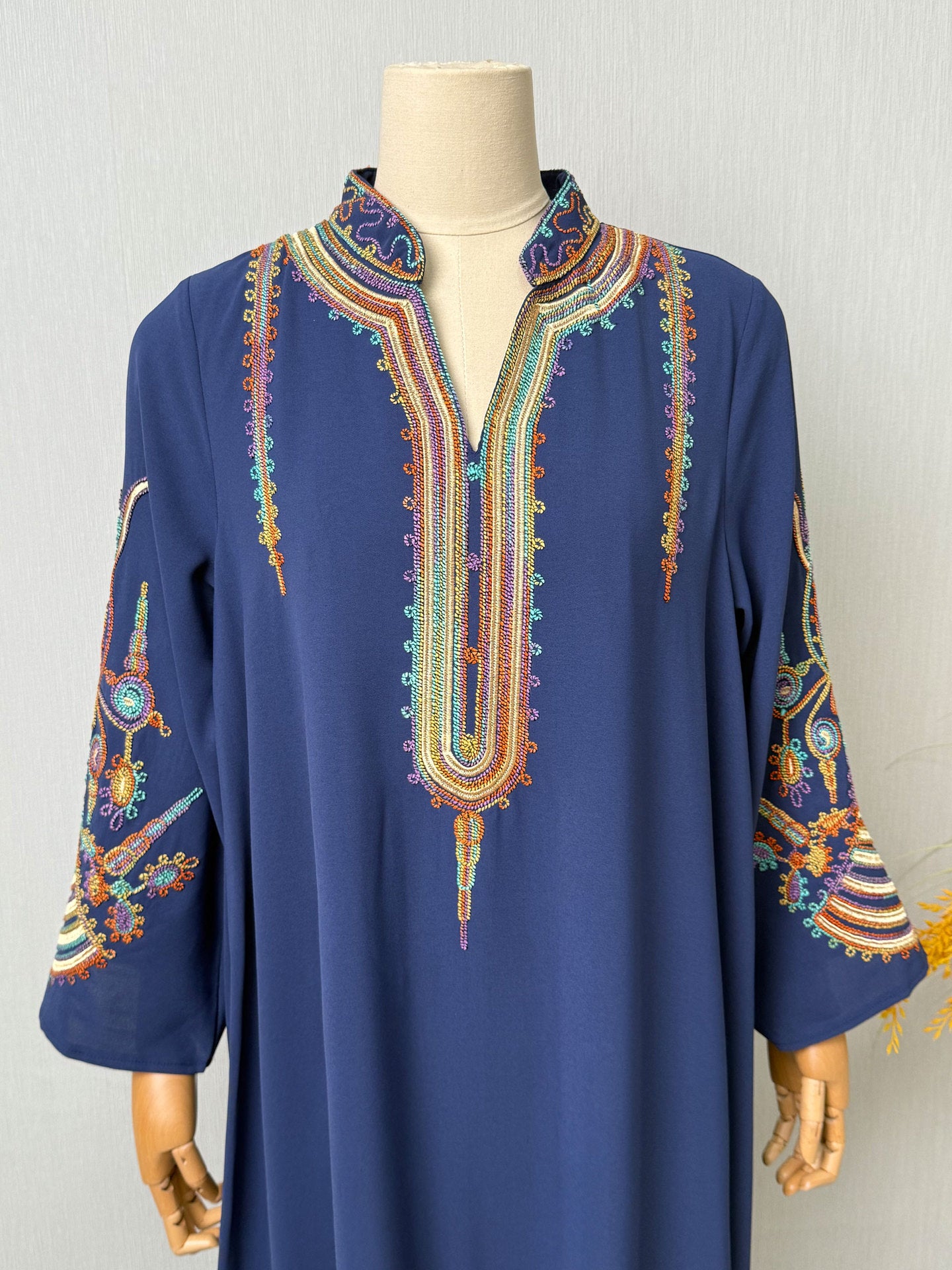 Embroidered Robe Dress