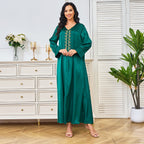 V-neck long sleeved loose dress