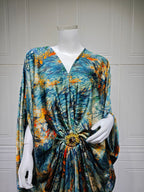 Printed Crew-Neck Maxi Dress