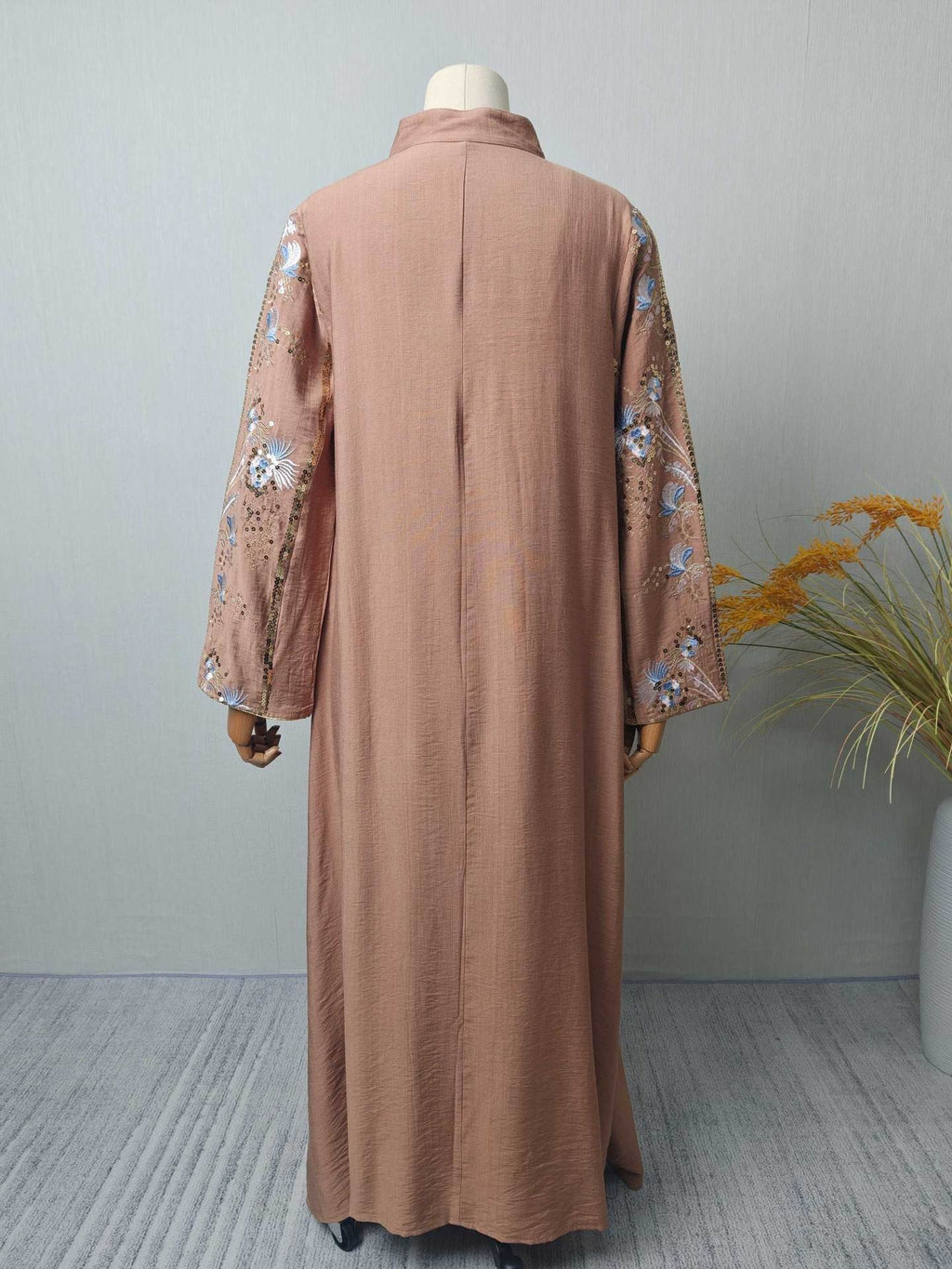 Floral Embroidered V-Neck Maxi Dress