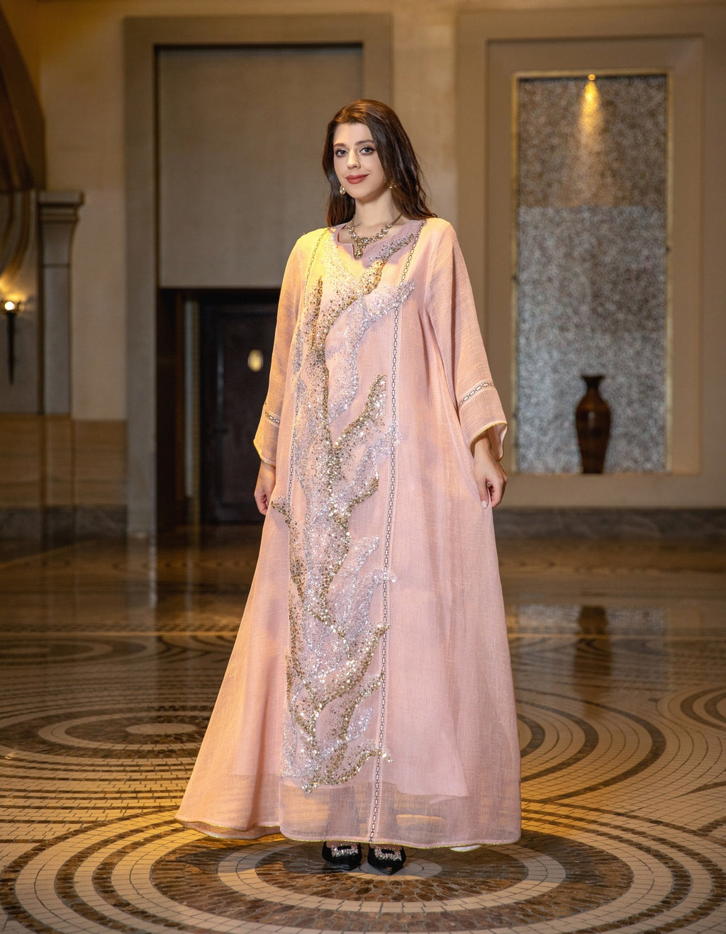 Sequin Mesh Maxi Dress